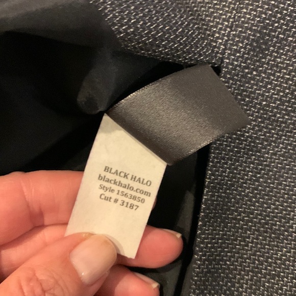 NWT Black Halo Women’s Racer Back Blue/Black Dress With Front Zipper and Slit - Picture 8 of 10